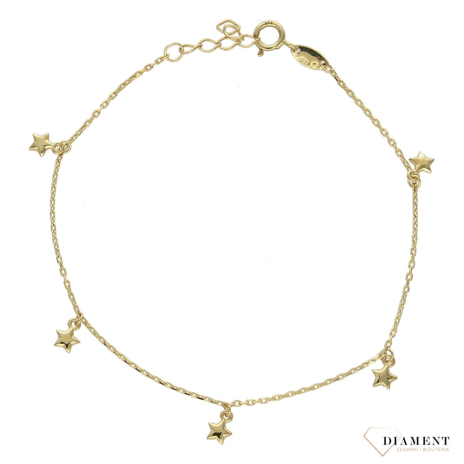 Złota bransoletka celebrytka 333 'wiszące gwiazdeczki' BR 5154 (1).jpg